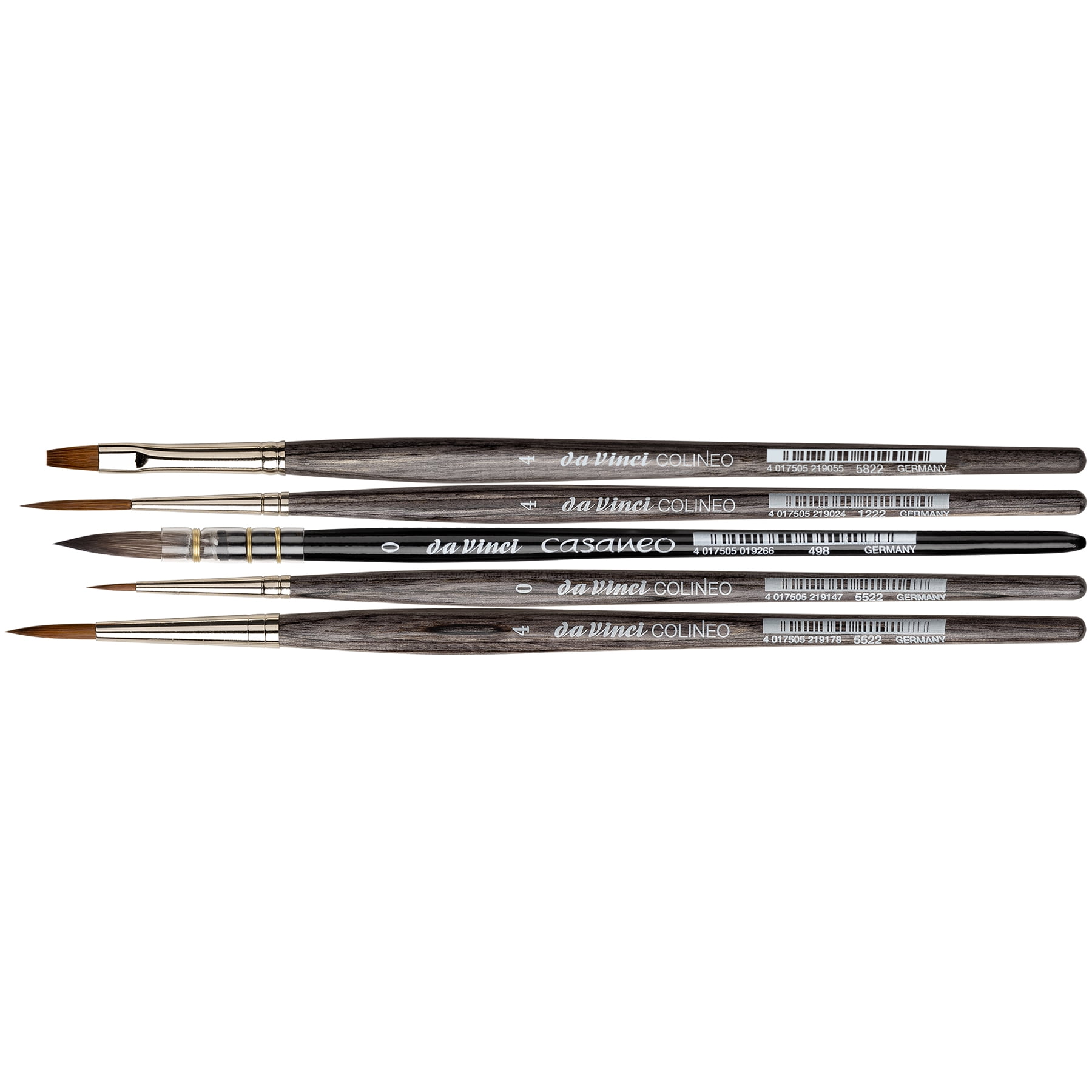da Vinci Artist Signature Collection by Frau Von Bommel, Boho Watercolor Brushes, Assorted, 5 Brush Set