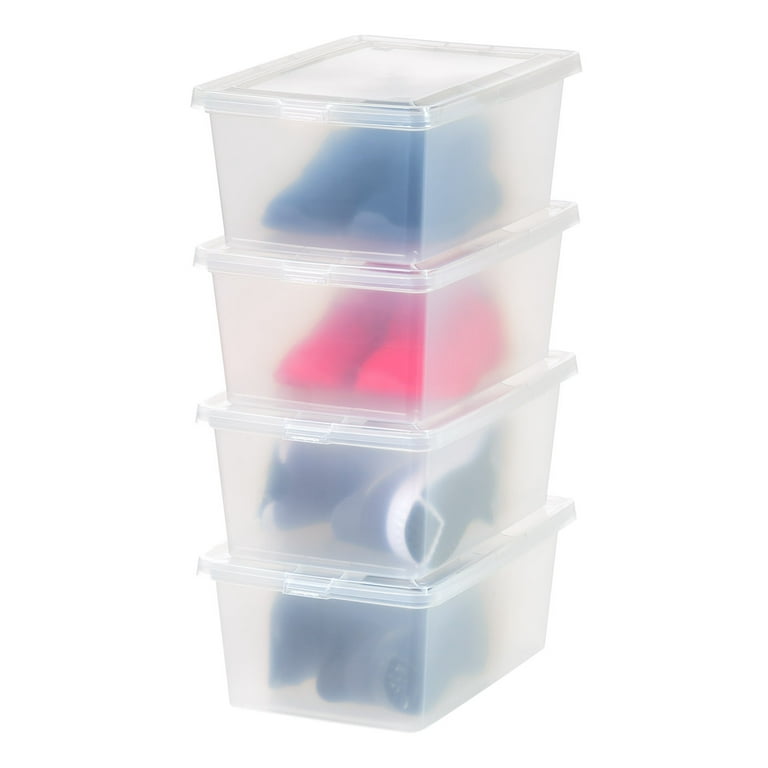 IRIS USA 15 Gallon Clear Plastic Storage Boxes with Blue Lid, Pack of 4, 4  units - Kroger