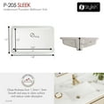 thumbnail image 4 of Stylish Undermount 18"L White Rectangular Bathroom Sink with 2 Overflow rings (set of two) P-205, 4 of 10