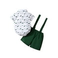 thumbnail image 3 of Elippeo Baby Boys Clothes Set 3M 6M 12M 18M Beard Print Short Sleeve Lapel Neck Shirt+Solid Color Suspender Shorts, 3 of 10