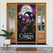 The Nightmare Before Christmas Door Cover Decorated Banner Tapestry Home Decoration Holiday Party Supplies Door Banner Porch Sign Banner 72.8 x 35.4 Inch