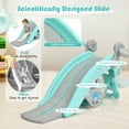 thumbnail image 3 of Patiojoy 5 in 1 Toddler Slide Rocking Toy Rocking Horse Playset with Slide Basketball Hoop Ring Toss Game Bule, 3 of 9