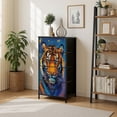 thumbnail image 7 of Tiger Dresser for Bedroom with 4 Storage Drawers Tiger Starry Night Animal Abstract Wildlife Tigers Painting Tiger Dressers Chest of Drawers Steel Framed Fabric Closet Organizers for Toy Book Basket, 7 of 7