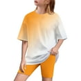 thumbnail image 2 of Antinious Toddler Gradient Short Sleeve Round Neck Tee Yoga Bottoms Loose Daily Outfit, 2 of 5