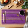 thumbnail image 2 of Purple Wood Grain Placemats Set of 8, Farmhouse Plank Retro Country Placemats for Dining Table, Place Mats for Kitchen Tabletop, Waterproof Wipeable Dining Table Mats Set, 2 of 9