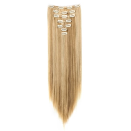 Florata 23 Long Straight Full Head Clip In Synthetic Hair