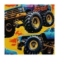 thumbnail image 4 of Acheng Monster Truck Square Tablecloth for Picnic Dining Kitchen Farmhouse 100% Polyester Fiber 36*36, 4 of 8