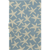 2' x 3' Starfish Constellation Sky Blue and Gray Reversible Hand Woven Wool Area Throw Rug