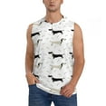 thumbnail image 2 of Lsque Dachshund Dog Print Men's Cotton Blend Sleeveless Muscle Shirts (S-3XL)- Moisture Wicking, Odor Protection, UPF 30+,XX-Large, 2 of 8