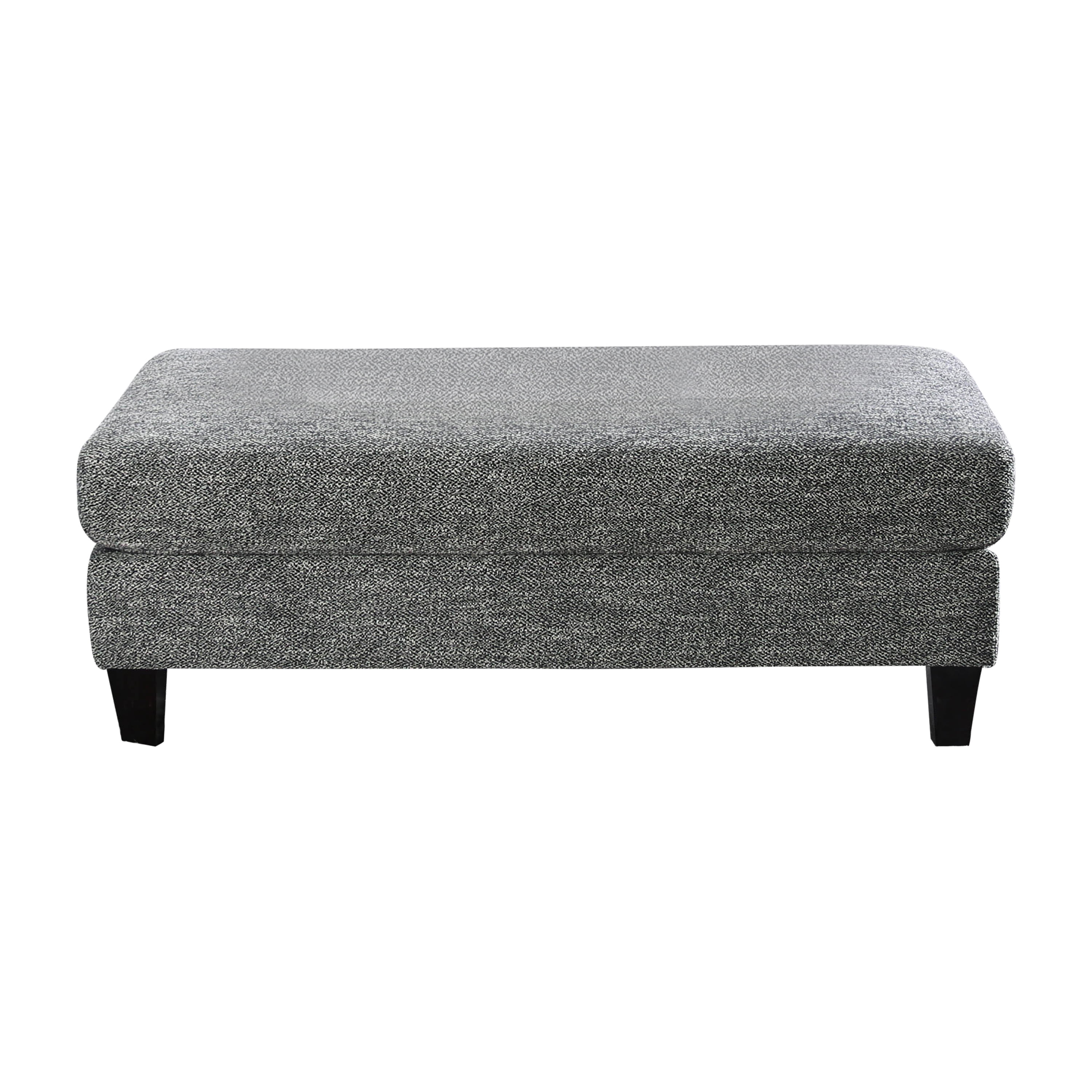 Furniture of America Contemporary Faux Linen Daniel Ottoman, Gray