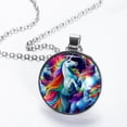 thumbnail image 2 of Robot Unicorn Attack Elegant Glass Circular Pendant Necklace - Women's Jewelry, 2 of 5