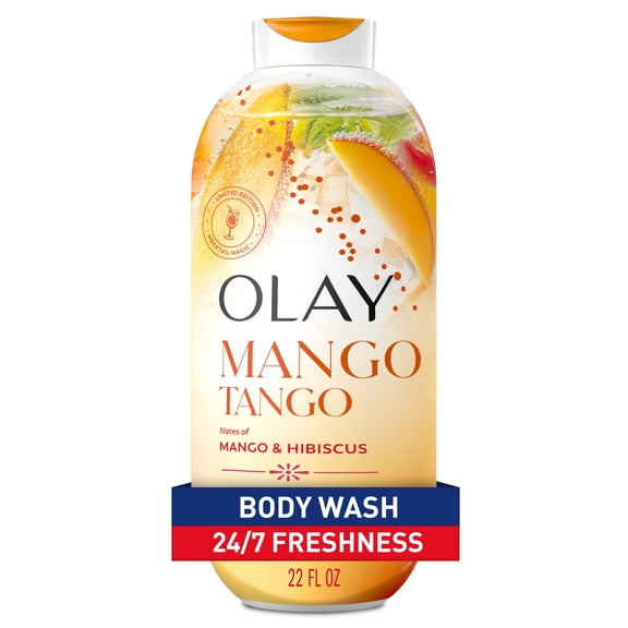 Olay Mango Tango Body Wash with Notes of Mango and Hibiscus, Vitamin B3 and Antioxidant Blend, 22oz