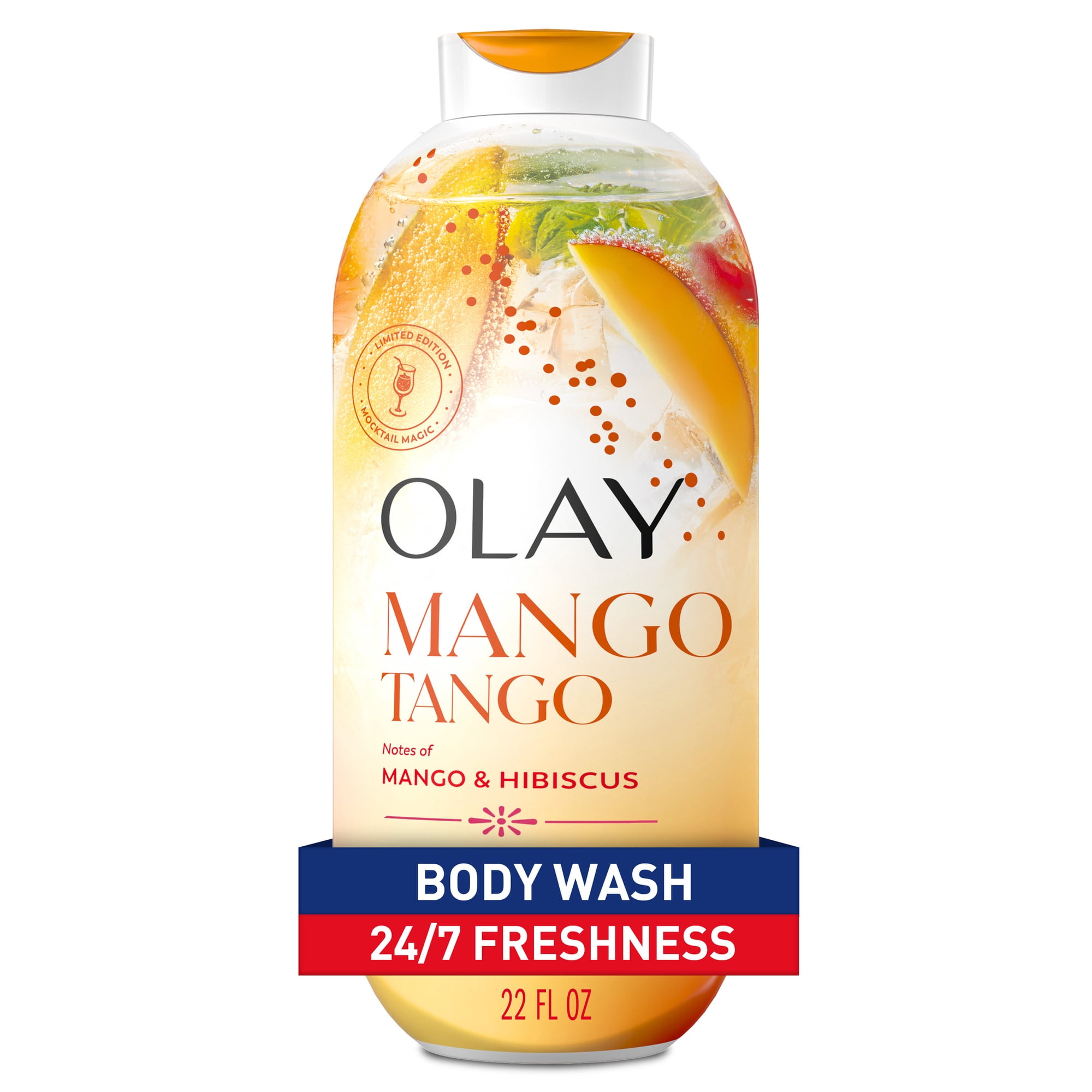 Olay Mango Tango Body Wash with Notes of Mango and Hibiscus, Vitamin B3 and Antioxidant Blend, 22oz