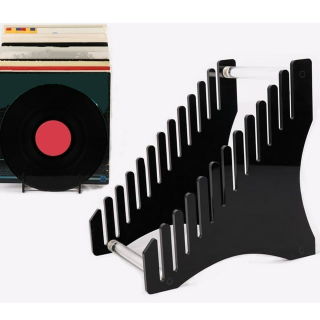 Support de Rangement pour Disques, Organiseur de Disques en Acrylique pour Collection de Musique, Support d'Album Facile à Assembler avec Design Gain de Place