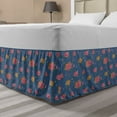 thumbnail image 1 of Floral Bed Skirt, Bouquets of Spring Time Roses and Leaves Romantic Feels, Elastic Bedskirt Dust Ruffle Wrap Around for Bedding Decor, 4 Sizes, Dark Lavender Multicolor, by Ambesonne, 1 of 2
