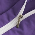 thumbnail image 4 of D.N.G. BEDDINGS Luxurious 5 Piece Double Ruffle Duvet Cover With Zipper Closure, 100% Egyptian Cotton, 800 Thread Cotton Oversized Super King Purple Solid, 4 of 6