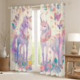 thumbnail image 2 of Manfei Purple Unicorn Black Out Curtains for Kids, Dreamy Butterfly Animal Curtains Pack of 2 (42x63 Each), Garden Floral Flower Bedroom Curtains, Curtains and Drapes Decor, 2 of 6