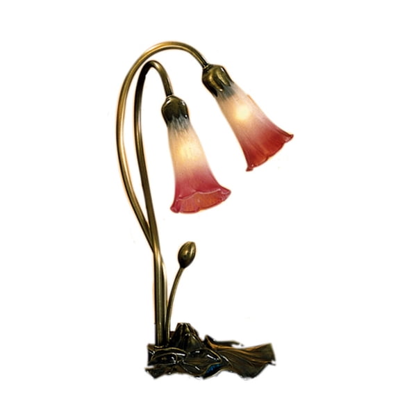 Meyda Tiffany - 14170 - Two Light Accent Lamp - Pink/White Pond Lily - Bronze-23pack