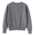 thumbnail image 4 of YWOAGH Girls Knitted Cardigan Sweaters Outerwear Soft Cozy Long Sleeve Button Front Casual Warm Pullover Top for Kids Grey 3-4 Years, 4 of 5