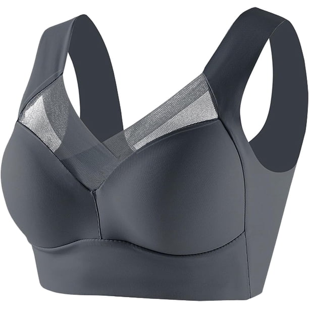 Sujetr corrector de postura para mujeres mayores, brasier inalámbrico push-up de talla grande, alis de espalda