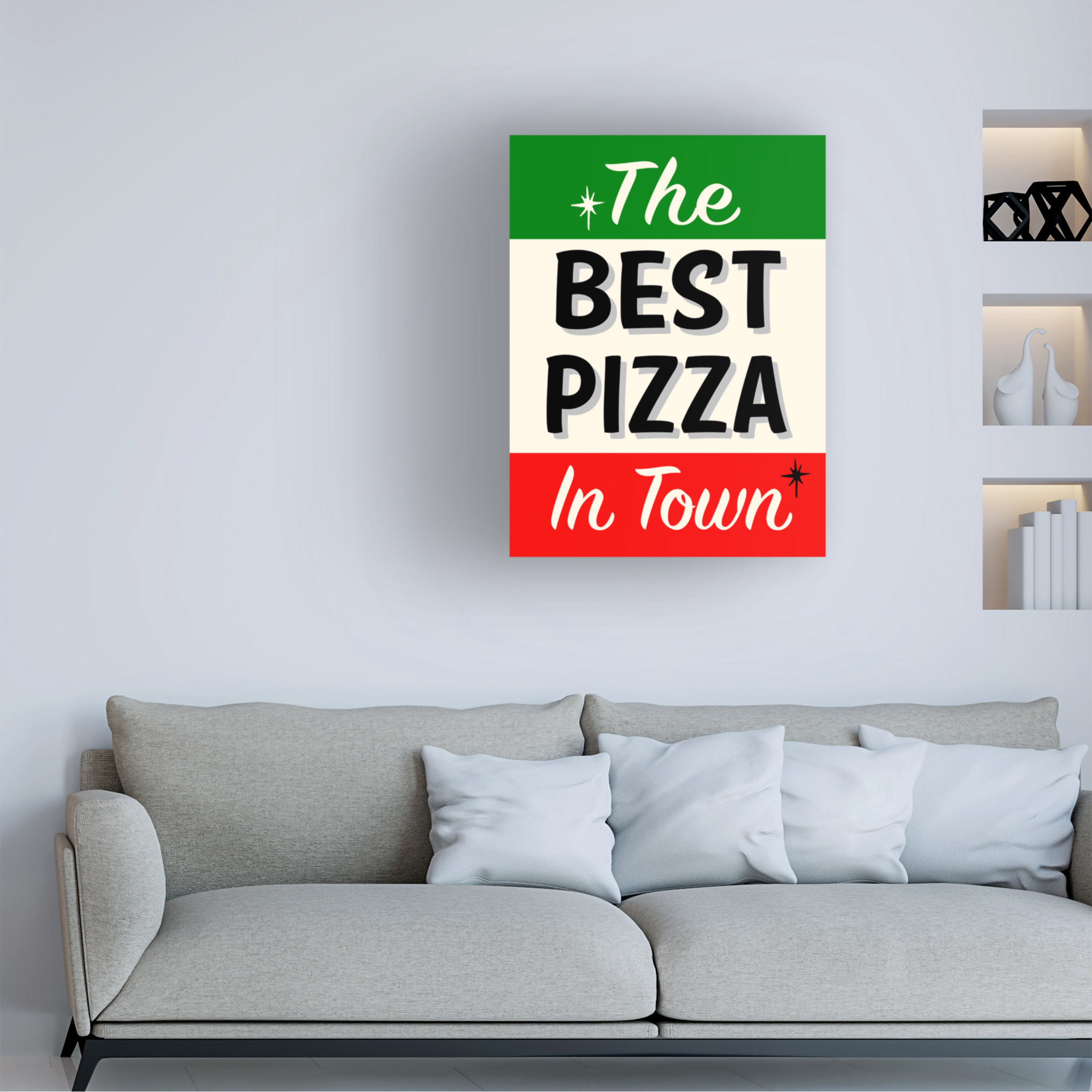 RetroPlanet 'Best Pizza Stripe' Canvas Art