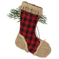 thumbnail image 5 of Northlight 5.75" Red Plaid and Burlap Christmas Stocking Ornament, 5 of 7