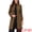 Brown, variant on Women's Stand Collar Mid-Length Overcoat with Pockets XL Dark Red