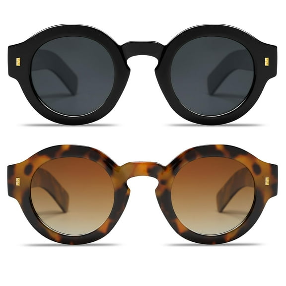 Pett Retro round polarized sunglasses for men and women in red