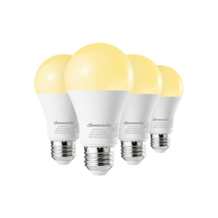 

DEWENWILS Dimmable LED Light Bulbs 60W Equivalent 800 Lumen 2700K Warm White 10W LED Bulbs E26 Medium Base UL Listed 4-Pack