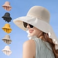 thumbnail image 1 of Sombrero de protección solar de verano femenino | Chal de escote exterior de ala ancha, visera UV, algodón transpirable, ligero, para pesca, senderismo, viajes, negro/rosa/beige/caqui/amarillo, 1 of 8