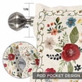 thumbnail image 2 of Colorful Flowers Square Window Valance for Kitchen, Spring Vintage Watercolor Floral Leaves Linen Texture Rod Pocket Short Curtain for Small Windows, Light Filtering Decorative Valance, 42 x 12 Inch, 2 of 9