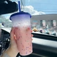 thumbnail image 4 of Cheers.US 700ml Color Changing Tumblers Cups with Lids %26 Straws Reusable Bulk Tumblers Plastic Cold Tumbler Cup for Adults Kids, 4 of 7