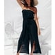 thumbnail image 2 of Conjunto de top sin tirantes con hombros descubiertos y pantalones de pierna ancha, cintura elástica adelgazante, negro, L Summer Chic, 2 of 6