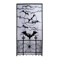 thumbnail image 1 of Amdohai Rideau de Porte Fenêtre en Dentelle Noire 40x82 Pouces, Araignée Squelette Effrayant, 1 of 7