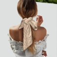 thumbnail image 6 of Tinted Cloth Long Strip Silk Scarf 46.9in×3.1in Soft, Silky, Shiny, Dustproof And Sunscreen For Daily Out Date Travel Photos Rose Gold Foil Leopard Print_4, 6 of 6