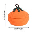 thumbnail image 2 of Halloween Pumpkin Basket with Lid 2025 - Orange Woven Treat Bucket for Candy Storage, Trick or Treat Basket for Kids, Festive Fall & Christmas Decor, 2 of 5