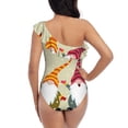 thumbnail image 5 of Honeii Christmas Card With Gnomes for women's one-piece swimsuit featuring a chic one-shoulder design experience elegance and style in the water-XX-Large, 5 of 6