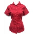 thumbnail image 4 of Womens Stretch Woven Button Down Short Sleeve Shirt, 4 of 7