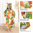 thumbnail image 3 of FORMRS Wearable Blanket Hoodie with Sleeves for Kids Cozy Flannel Sweatshirt, Beige Leaves, 3 of 7