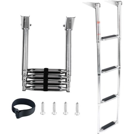 4 Step Ladder 316 Stainless Steel Telescoping Ladder, Drop Down ...