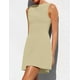 thumbnail image 5 of Vestido OWIN con cuello de barco, sin mangas, bodycon, fiesta, color caqui S, mujer, 5 of 5