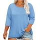 thumbnail image 3 of Top para mujer,Camiseta de manga larga estampada para mujer, blusa informal holgada, tela de poliéster, cuello redondo para uso diario, sopatenor, 3 of 8