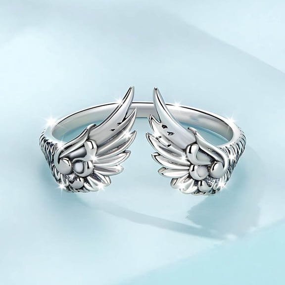 Feltree Adjustable Stacking Ring for Women with Dog Paw and Feather Design - Vintage Wrap Statement Jewelry, Perfect Gift for Birthday and Anniversary