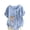 Light Blue, variant on Cavosen Workout Shirts Women Floral Print Linen Button Down Crew Neck Short Sleeve Shirts Lightweight Blouse Breathable Beach Tops