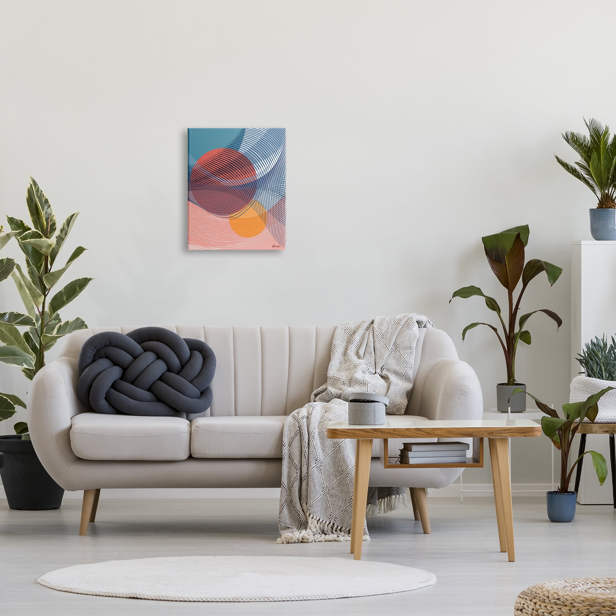 Stupell Industries Patterned Circular Shapes Abstract Painting Gallery Wrapped Canvas Art Print Wall Art, 16 x 20