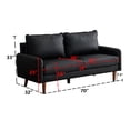 thumbnail image 5 of Hybition Faux Leather Sofa Modern Couch with Wooden Legs Black, 5 of 8