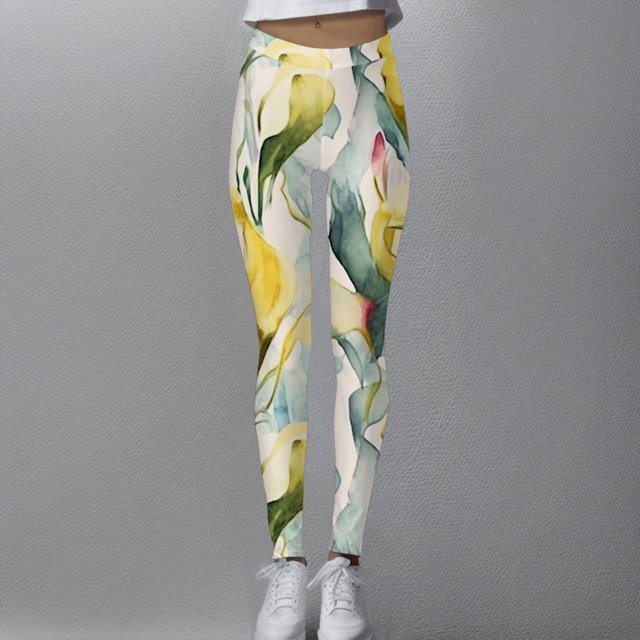 MKLEKYY Leggings deportivos para mujer, pantalones de yoga deportivos de cintura alta ajustados a la moda informal para mujer, leggings estampados