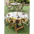 thumbnail image 4 of Outdoor Tablecloth with Umbrella Hole for Patio/Picnic/Party/Camping, Sunflower Eucalyptus Waterproof Table Cloth Round Cover Washable, Farmhouse Weeping Botanical (Dia 54"), 4 of 8