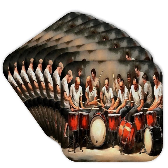 3drose, Twelve Drummers the Apostles Creed, Set of 8 Coasters - Cork