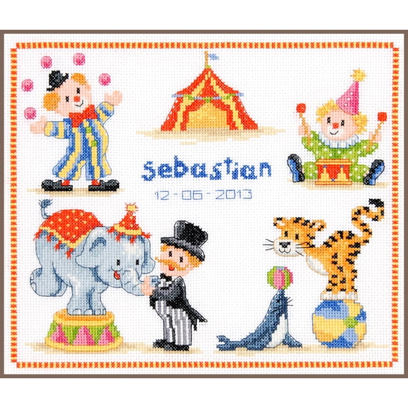 Vervaco Counted Cross Stitch Kit Circus 11.2" x 9.6"